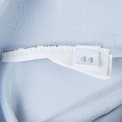 Miu Miu Grey Contrast Bib Detail Sleeveless Blouse  M