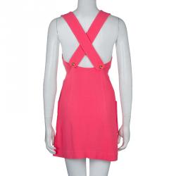 Pre Owned Miu Miu Pink Crossback Mini Dress S