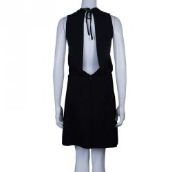 Miu Miu Black Back Tie Detail Sleeveless Dress M