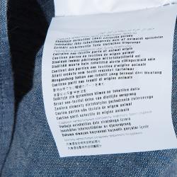 Pre Owned Miu Miu Blue Cotton Chambray Contrast Bib Sleeveless Top M