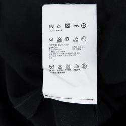 Pre Owned فستان ميو ميو أسود بطيات وحزام أكمام قصيرة S