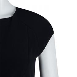 Miu Miu Black Cap Sleeve Belted Dress S