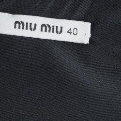 Miu Miu Black Cap Sleeve Belted Dress S