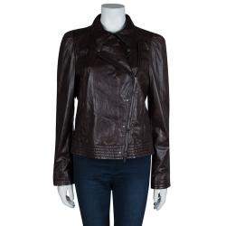 Miu Miu Dark Brown Leather Jacket L