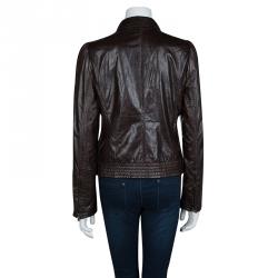 Miu Miu Dark Brown Leather Jacket L