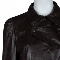 Miu Miu Dark Brown Leather Jacket L