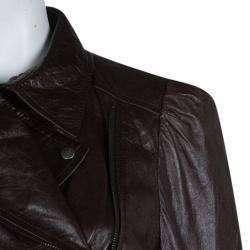 Miu Miu Dark Brown Leather Jacket L