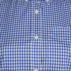 Pre Owned Miu Miu Blue Gingham Checked Long Sleeve Buttondown Cotton Shirt S