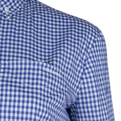 Pre Owned Miu Miu Blue Gingham Checked Long Sleeve Buttondown Cotton Shirt S