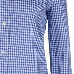 Pre Owned Miu Miu Blue Gingham Checked Long Sleeve Buttondown Cotton Shirt S