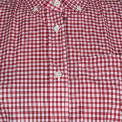 Miu Miu Red Gingham Checked Long Sleeve Buttondown Cotton Shirt S
