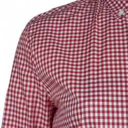 Miu Miu Red Gingham Checked Long Sleeve Buttondown Cotton Shirt S