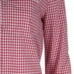 Miu Miu Red Gingham Checked Long Sleeve Buttondown Cotton Shirt S
