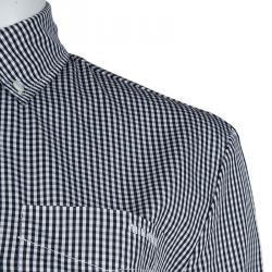 مملوكة مسبقًا Miu Miu Black Gingham Checked Long Sleeve Buttondown Cotton Shirt S