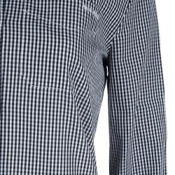 مملوكة مسبقًا Miu Miu Black Gingham Checked Long Sleeve Buttondown Cotton Shirt S