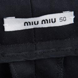 Miu Miu Black Cotton Straight Fit Trousers XL