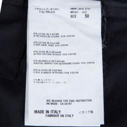 Miu Miu Black Cotton Straight Fit Trousers XL