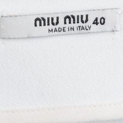 Miu Miu White V-Neck Oversized Dress S