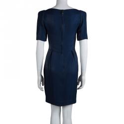 مملوكة مسبقًا Miu Miu Navy Blue Short Sleeve Dress S