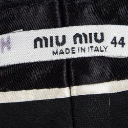 Pre Owned Miu Miu Grey Wool Three Quarter Trousers M