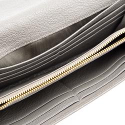 Miu Miu Grey Leather Bow Embellished Continental Wallet