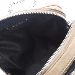 Miu Miu Beige Matelasse Leather Double Zip Chain Bag
