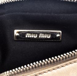 Miu Miu Beige Matelasse Leather Double Zip Chain Bag