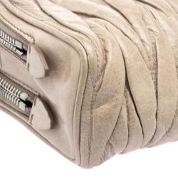 Miu Miu Beige Matelasse Leather Double Zip Chain Bag