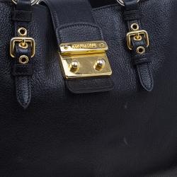 Pre Owned حقيبة يد توت ميو ميو مادراس إكسيكيوتف جلد سوداء