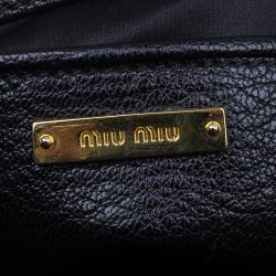 Pre Owned حقيبة يد توت ميو ميو مادراس إكسيكيوتف جلد سوداء