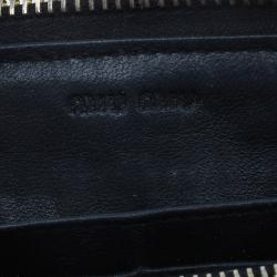 مملوكة مسبقًا Miu Miu Black Leather Matelasse Wallet