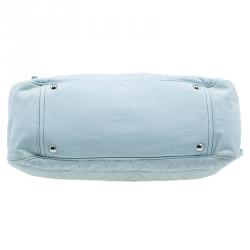 مملوكة مسبقًا Miu Miu Light Blue Fabric Quilted Turnlock Shoulder Bag