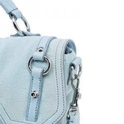 مملوكة مسبقًا Miu Miu Light Blue Fabric Quilted Turnlock Shoulder Bag