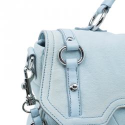 مملوكة مسبقًا Miu Miu Light Blue Fabric Quilted Turnlock Shoulder Bag