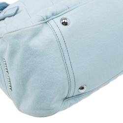 مملوكة مسبقًا Miu Miu Light Blue Fabric Quilted Turnlock Shoulder Bag