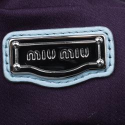 مملوكة مسبقًا Miu Miu Light Blue Fabric Quilted Turnlock Shoulder Bag