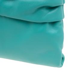 Pre Owned Miu Miu Tourqouis Leather Ruched Clutch