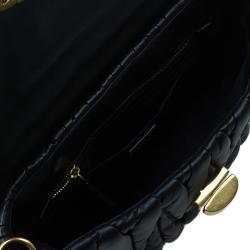 Pre Owned حقيبة يد ميو ميو باوليتو جلد ماتلاس سوداء