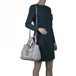 Pre Owned Miu Miu Nube Matelasse Lux Leather Bauletto Shoulder Bag