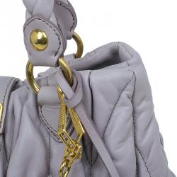 Pre Owned Miu Miu Nube Matelasse Lux Leather Bauletto Shoulder Bag