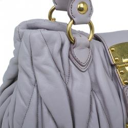 Pre Owned Miu Miu Nube Matelasse Lux Leather Bauletto Shoulder Bag