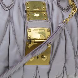 Pre Owned Miu Miu Nube Matelasse Lux Leather Bauletto Shoulder Bag