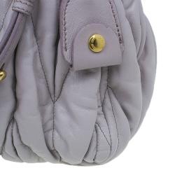Pre Owned Miu Miu Nube Matelasse Lux Leather Bauletto Shoulder Bag