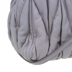 Pre Owned Miu Miu Nube Matelasse Lux Leather Bauletto Shoulder Bag
