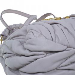 Pre Owned Miu Miu Nube Matelasse Lux Leather Bauletto Shoulder Bag