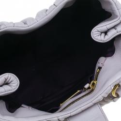 Pre Owned Miu Miu Nube Matelasse Lux Leather Bauletto Shoulder Bag