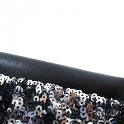 Pre Owned حقيبة كلتش ميو ميو بإطار ترتر سوداء