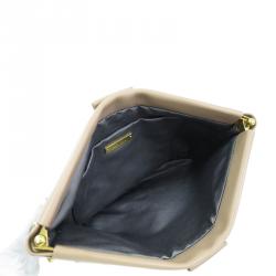 Pre Owned Miu Miu Beige Studded Frame Clutch 