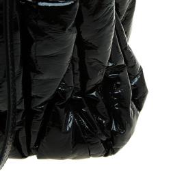 Pre Owned Miu Miu Black Matelasse Patent Vinyl North/South Tote