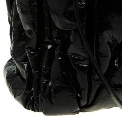 Pre Owned Miu Miu Black Matelasse Patent Vinyl North/South Tote